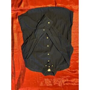 Gap Shirt Womens M Navy Polka Dot Button Up Long Sleeve Blouse Casual